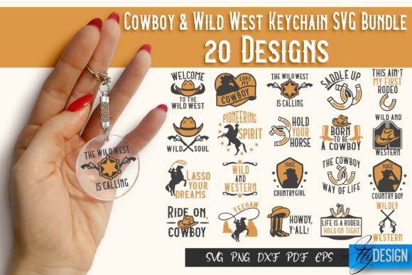 Cowboy Wild West SVG Keychain Design Review