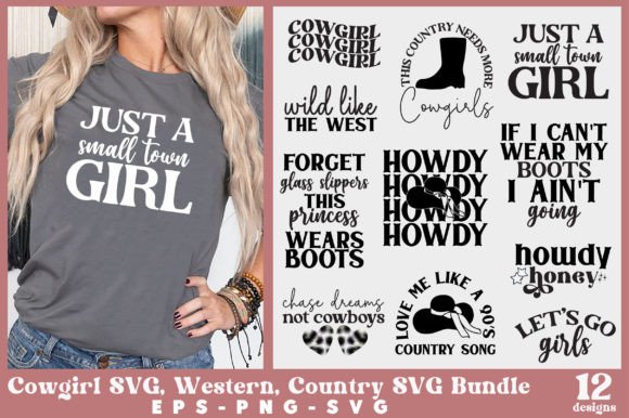 Cowgirl SVG, Western, Country SVG Bundle