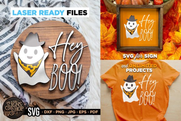 Hey Boo Cowboy Halloween SVG Sign Review