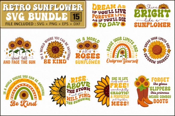 Retro Sunflower SVG Bundle Review